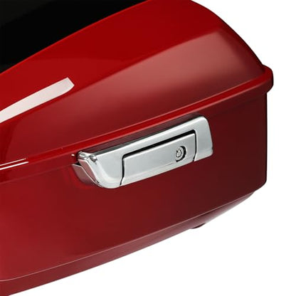 TCMT King Motorcycle Trunk Fit for Harley Touring 2014-2025 CVO Road King Road Glide Street Glide Electra Glide Ultra Limited Pack Billiard Red/Vivid Black - color: Billiard Red/Vivid Black(No Speaker Holes)
