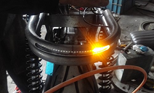 1 inch Tube Hoop with 230mm/9.06 inch Width Retro Motorcycle Cafe Racer Seat Frame Hoop Upswept Loop with LED Strip Brake Light Turn Singal Tail Light - size: 1 inch Tube/Upswept Loop/Width 9.06 in
