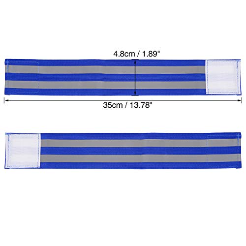 X AUTOHAUX 8pcs Reflective Bands for Arm High Visibility Night Cycling Riding Reflector Tape Straps Bracelet - color: Blue