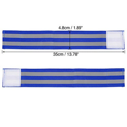 X AUTOHAUX 8pcs Reflective Bands for Arm High Visibility Night Cycling Riding Reflector Tape Straps Bracelet - color: Blue
