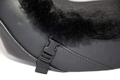 X-Large Sheepskin Buttpad® - Motorcycle Seat Pad (Black Sheared) - color: Black Sheared