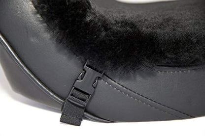 X-Large Sheepskin Buttpad® - Motorcycle Seat Pad (Black Sheared) - color: Black Sheared