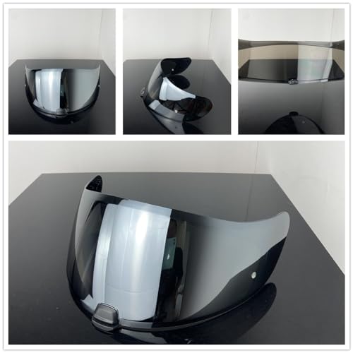 HJ20M Helmet Visor Replacement, Motorcycle Helmet Face Shield Windshield Lens For HJC C70 FG-17 FG-ST IS-17 (Silver) - color: Silver