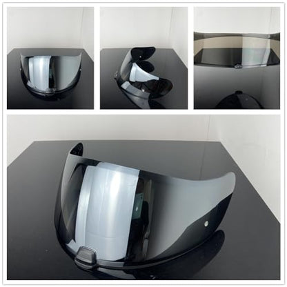 HJ20M Helmet Visor Replacement, Motorcycle Helmet Face Shield Windshield Lens For HJC C70 FG-17 FG-ST IS-17 (Silver) - color: Silver