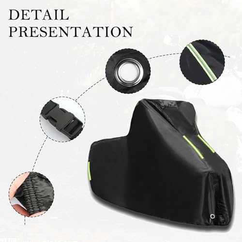 Outdoor Motorcycle Cover for Bintelli Spark 49 |All Weather Waterproof Motor Bike Covers Moped Protective Tarpaulin Oxford UV Rip Dust with Reflective Strips and Lock Hole - size: for Spark 49