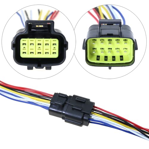 1 Set Automotive Waterproof 10-Pin Wire Connector Plug AWG with Pre-Wired Cables for Cars ATV Trucks Motorcycles Industrial Agricultural