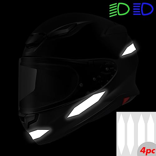SlickMod - Reflective Hexagon Decal Sticker Stripes for Motorcycle Helmet - High Visibility Safety (2. White) - color: 2. White