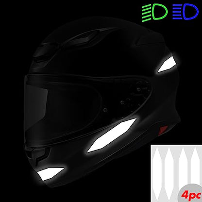 SlickMod - Reflective Hexagon Decal Sticker Stripes for Motorcycle Helmet - High Visibility Safety (2. White) - color: 2. White
