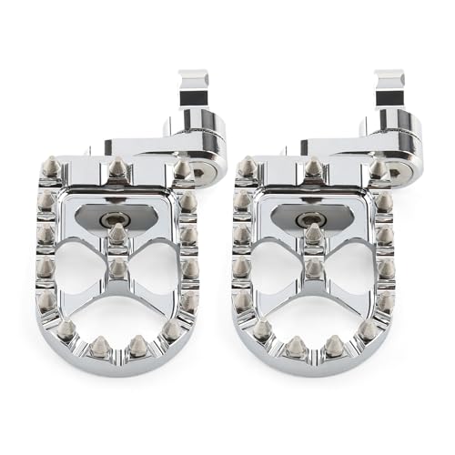 Motorcycle Foot Pegs Adjustable Pegs Floorboards Fit For Harley Dyna Fat Bob Touring Road Glide Road King Street Glide Electra Glide Sportster XL 883 Softail Streed Bob Fat Boy Universal (Chrome) - color: Chrome