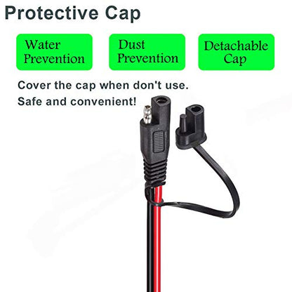 SAE to O Ring Terminal Harness, SAE Connector with 15A Protection Fuse for Safety, 2-Pin Quick Disconnect Plug,SAE Battery Extension Cable with 3.28FT 10AWG for Motorcycle Cars. (100CM) - size: 10AWG SAE to O Ring - 3.28FT