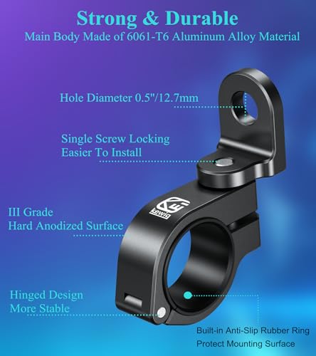 BRCOVAN 1PC UTV Whip Light Mounts, Off-Road LED Light Bar Mounting Bracket | Fit for Round Rails / Handlebars 0.875''/1"/1.125''/1.26"/1.375'' in Diameter, for ATV UTV Car Motorcycle Truck