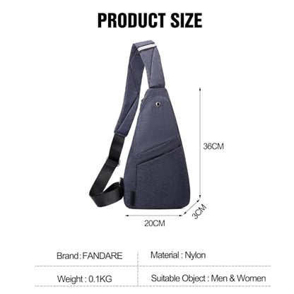 FANDARE Lightweight Sling Bag Men Chest Pack with Reflective Strips Women Versatile Motorcycle Crossbody Bags Cover Shoulder Carry Body Wallet for Hiking Running Outdoor Travel Daypacks Blue B - color: Blue B