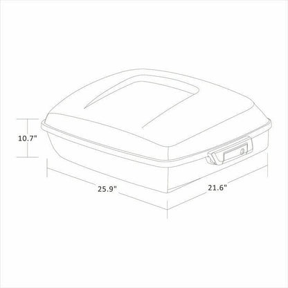 TCMT Chopped Motorcycle Trunk Box Backrest Detachable Mounting Rack Luggage Rack Fit For Harley Touring 1997-2008 Road King Road Street Electra Glide Pack - color: Set C2 Chrome Latches#Black Rack