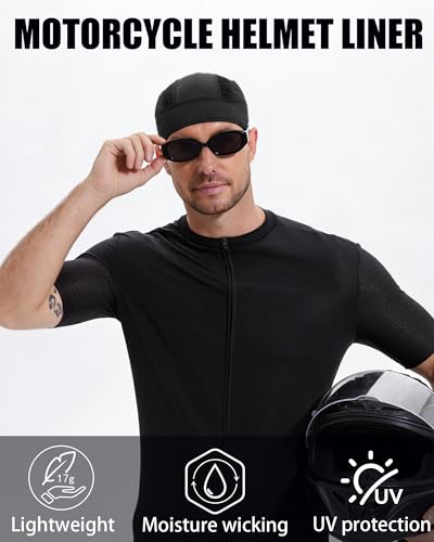 Cooling Skull Cap Helmet Liner-Lightweigh Mesh Sweat Wicking Beanie Caps for Hard Hat,Motorcycle,Cycling,Running - color: 2-navy Blue+light Blue
