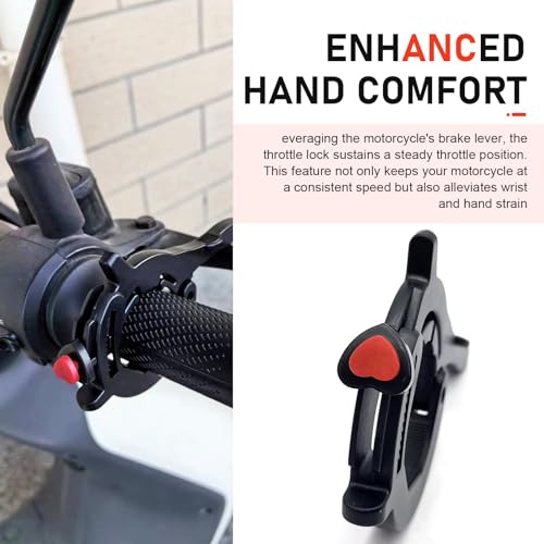 Motorcycle Cruise Control Assist, Outdoor Anti-slip Waterproof Throttle Lock Clamp, Effort-saving Motor Speed Cruise Controller, Universal for Most Motors, ATVs, E-bikes (Black)