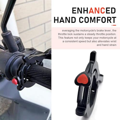 Motorcycle Cruise Control Assist, Outdoor Anti-slip Waterproof Throttle Lock Clamp, Effort-saving Motor Speed Cruise Controller, Universal for Most Motors, ATVs, E-bikes (Black)