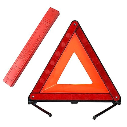 gunhunt Pack-1 Standard Warning Triangles, Reflective Triangle Emergency Warning, Foldable Safety Triangle, Roadside Hazard Sign, Universal Triangular Warning Signs for Cars (Red)