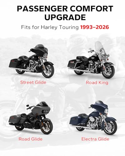 Amazicha Passenger Foot pegs Passenger Mini Footboard FootPegs Fit for Harley Davidson Touring Road King Electra Glide Road Glide Street Glide 1993-2024, Black