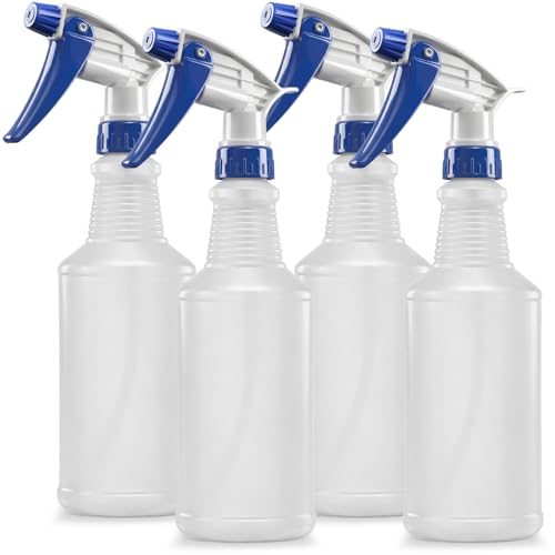 Bar5F Set of 4 Premium Empty 16 oz Spray Bottles, NBR Gasket - Superior Hydrocarbon Resistance - Ideal for Auto Detailing & Industrial Cleaning - size: Pack of 4