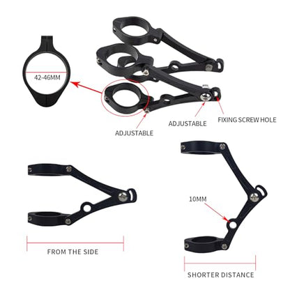 5.75inch CNC Motorcycle Headlight Housing Aluminum Alloy Bucket with CNC Side Mounting Bracket 42-46MM Fork Tube Holder Clamps for Motorcycle - size: 46