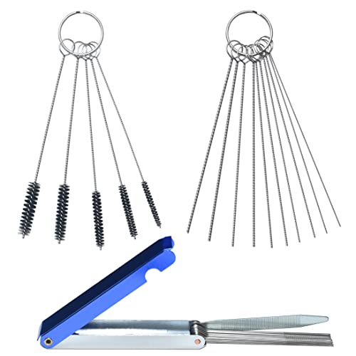 Carburetor Carbon Dirt Jet Remove Cleaner, 13 Cleaning Wires Set + 10 Cleaning Needles + 5 Nylon Brushes Tool Kit for Motorcycle ATV Moped Welder Carb Chainsaw Spray Guns Torch Tips - color: 13 Cleaning Wires Set + 10 Cleaning Needles + 5 Nylon Brushes To