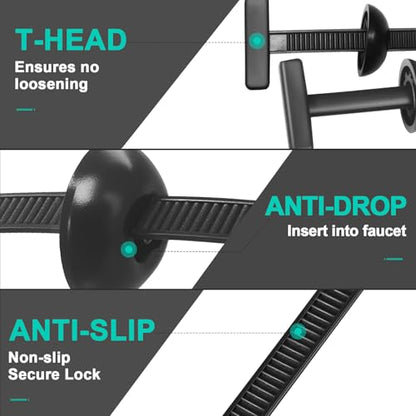 150Pcs Nylon Universal Cable Tie Buckle - New Multifunctional Nylon Zip Ties, Heavy Duty Plastic Rivet T Zip Ties Style, for Daily Maintenance And Fixing Of Automobiles
