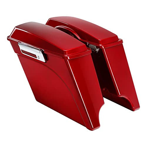 XMT-MOTO Stretched Hard Saddlebags Saddle bags Fit for Harley 1994-2013 Touring models road glide road king ultra street glide electra glide and 1984-2017 Softail models Red - color: Red, size: Stretched