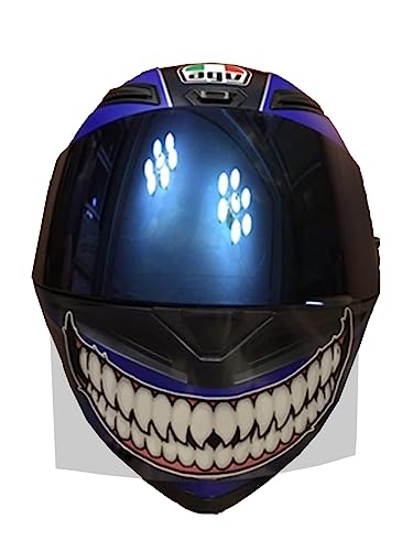 Motorcycle Helmet Decal Reflective Funny Helmet Stickers (Big Teeth- 8'') - color: Big Teeth- 8''