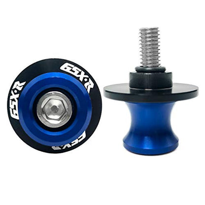 8MM M8 X 1.5 Motorcycle Swing arm Sliders Spools CNC Aluninum Swing Arm Stand Screws 2PCS for Suzuki GSX-R 600 GSX-R 750 GSX-R 1000 (Blue)