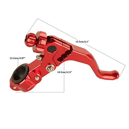 7/8‘’ 22mm Universal Motorcycle CNC Short Stunt Clutch Lever Aluminum Alloy Clutch Handlebar Compatible with Most Motorcycles Dirt Bike-Red - color: Red