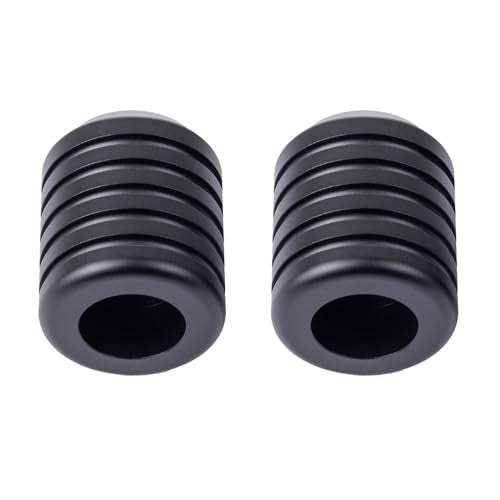 Advanblack CNC Aluminum Motorcycle Frame Sliders – Crash Bar Slider for Harley 1-1/4” Flat Out & Highway Crash Bars/Saddlebag Guards – Red, Gold, Black, Silver – Bolt-On Pair with Screws (Black CNC) - color: Black CNC