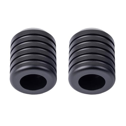 Advanblack CNC Aluminum Motorcycle Frame Sliders – Crash Bar Slider for Harley 1-1/4” Flat Out & Highway Crash Bars/Saddlebag Guards – Red, Gold, Black, Silver – Bolt-On Pair with Screws (Black CNC) - color: Black CNC