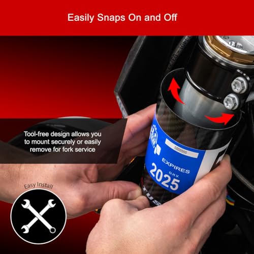 Tusk Carbon Fiber Registration Fork Wrap for Motorcycles with Inverted Style Forks Compatible with KTM HONDA YAMAHA KAWASAKI HUSQVARNA BETA GASGAS SHERCO SUZUKI