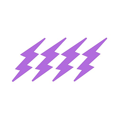 StickerDad Lightning Bolts Pack of 4 for Helmet, Windows, Walls, Bumpers, Laptop, Lockers (Lavender, 3 Inches) - color: Lavender