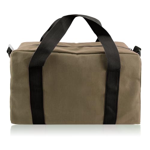Small Tool Bag,Close Top Wide Mouth Tool Organizer Bag,Large Capacity Tool Bags for Men,Canvas Tool Storage Bag for Storage Handbag for Screwdrivers,Wrench,Pliers Hand Tools (Khaki, 16 Inch) - color: Khaki, size: 16 Inch