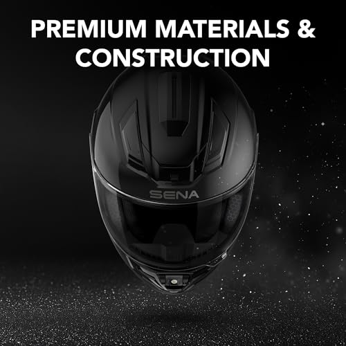 Sena Phantom and ANC Full Face Smart Motorcycle Helmet with Integrated Communications, LED Lighting, and 2nd Generation Sound by Harman Kardon - color: Gloss Black, style: Phantom