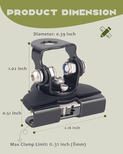 Universal Pod Light Mounts, Led Light Bar Mounting Brackets Led Hood Light Mounts Ditch Light Mount Brackets 304 Stainless Steel Hood Clamp Lights Mounts, Black