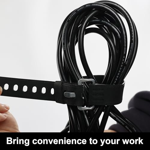 4Pcs 20-Inch Heavy-Duty Silicone Straps with Buckles, Reusable Adjustable Utility Tie Downs for Securing Truck Cargo, Luggage, Tools, Hoses