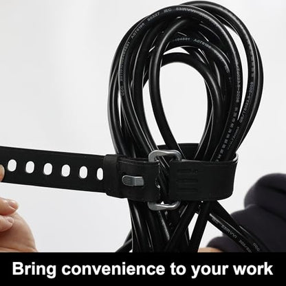 4Pcs 20-Inch Heavy-Duty Silicone Straps with Buckles, Reusable Adjustable Utility Tie Downs for Securing Truck Cargo, Luggage, Tools, Hoses