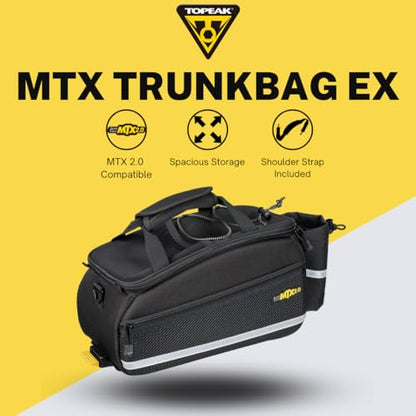 Topeak MTX TrunkBag - Rear Bicycle Bag - Spacious Storage and Easy Mounting - style: No Panniers, Fixed Top