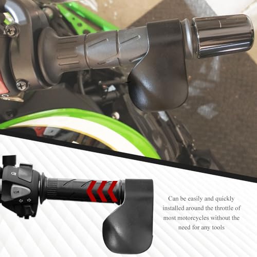 Motorcycle Throttle Assist, Cruise Control Grip Handlebar Black, Motorcycle Handlebar Throttle Long-Distance Supplies, Universal Cruise Control Assist Mounted Rocker Stopper Fit Street Bikes