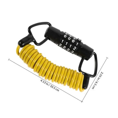 Happyyami Retractable Bike Cable Lock and Motorcycle Helmet Lock with Resettable Combination Password, Lightweight Steel Wire Anti-Theft Security for Road and Mountain Bikes, Scooter