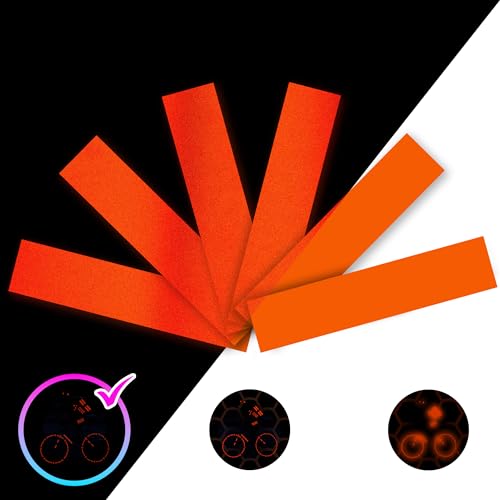 LOOM Reflective Stickers for Helmet | 6pcs Engineer Orange | Similar to 3M Reflective Tape | Bike Reflectors for Night Riding, Mailbox reflectors | Waterproof hi vis Decals for Car, Trailer - color: Engineer_orange