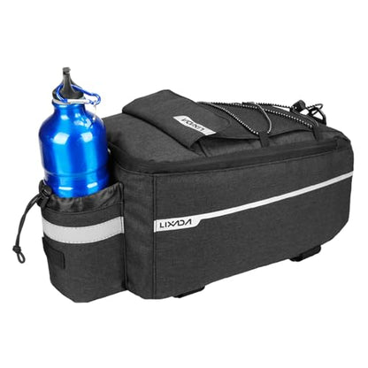 Lixada Bike Panniers Bike Trunk Bag Insulated Bag for Warm/Cool Items, Bicycle Rear Rack Storage Luggage Bicycle Seat Multifunctional Insulated Trunk Cooler Bag Shoulder Bag 11.4 6.3 6.7in - color: Black