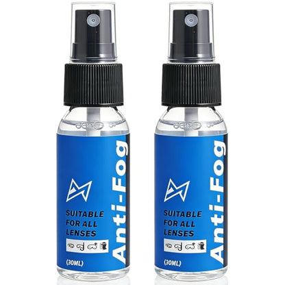 Safe Anti Fog Spray for Swim Goggles Glasses, 2 Pack Quick and Long-Lasting Defogger for Eye Glasses Swim Goggles Ski Goggles Snorkel Mask Scuba Diving Mask Motorcycle Helmet Visor Hockey Shield