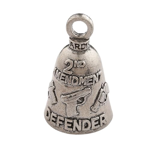 Guardian Bell 2nd Amendment Defender Good Luck Bell w/Keyring & Black Velvet Gift Bag | Motorcycle Bell | Lead-Free Pewter | Good Luck Gift to Friends & Family | Bike Bell | Made in USA - color: 2nd Amendment Defender