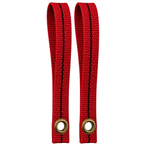 Cajun Tie Downs Hood Loop Anchor Straps — Under Hood Kayak & Canoe Tie-Down, Fits Vehicles Without Tow Hooks, 1" x 8", 2-Pack, Made in USA, Red/Black - color: Red/Black