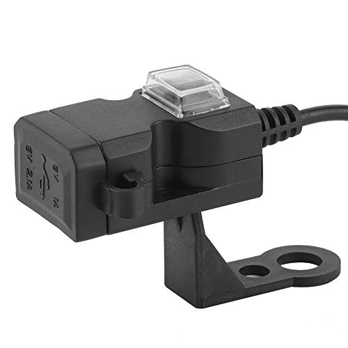 Motorbike Phone Mount, USB Port for Motorcycles, 12V Dual USB Port Motorcycle Charger Handlebar Charger 5V 1A / 2.1A Adapter Phone Power Outlet