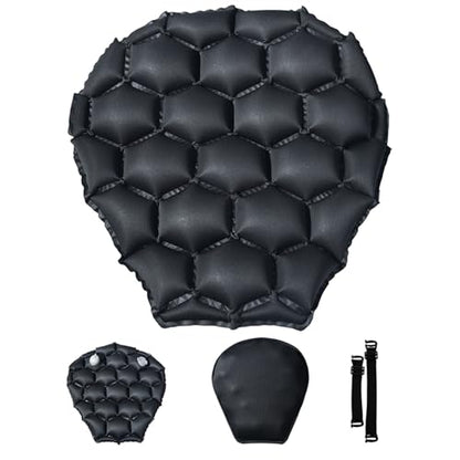 100% Gel Rider Cushion for Motorcycle, Seat Cushion, Universal Non-Slip Grip Ergonomic Motorcycle Seat Pad, 3D-Honeycomb Structure TPE Shock Absorption Breathable Seat Pad for Long Rides (# A)