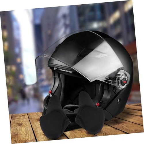 OUNONA 2pcs Motorcycle Helmet Ear Protection Pads Wind Blocking Ear Warmers for Biking Cycling Comfortable Full Coverage Muffs for Noise Reduction